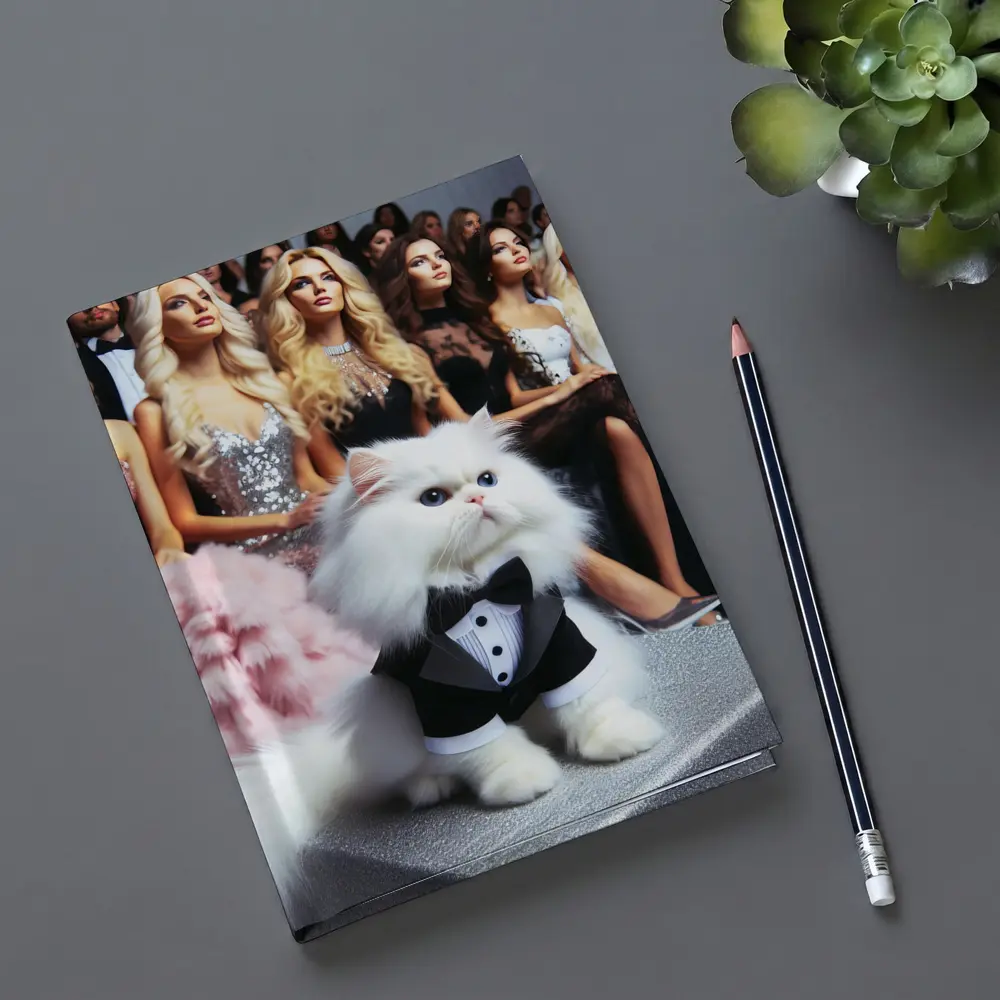 White Persian Cat Tuxedo Fashion Show – Notebooks