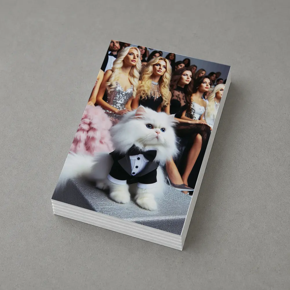 White Persian Cat Tuxedo Fashion Show – Postcards