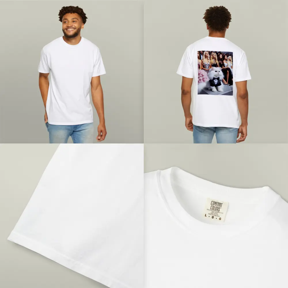 White Persian Cat Tuxedo Fashion Show – T-Shirts