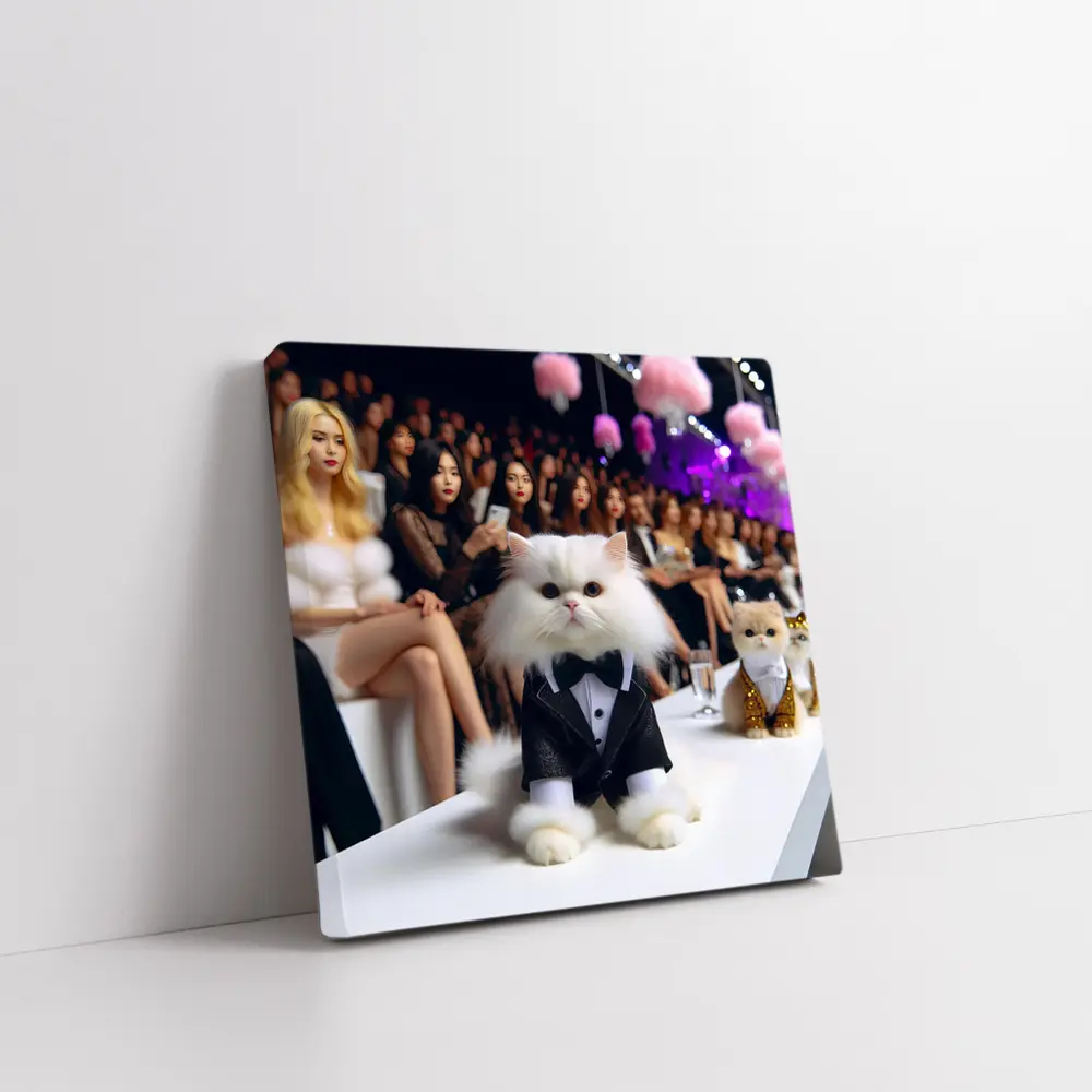 Persian Cat Tuxedo Fashion Show Runway – Wall Art
