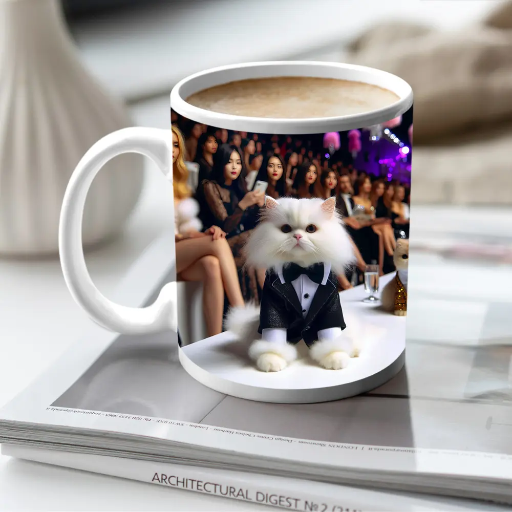 Persian Cat Tuxedo Fashion Show Runway – Mugs