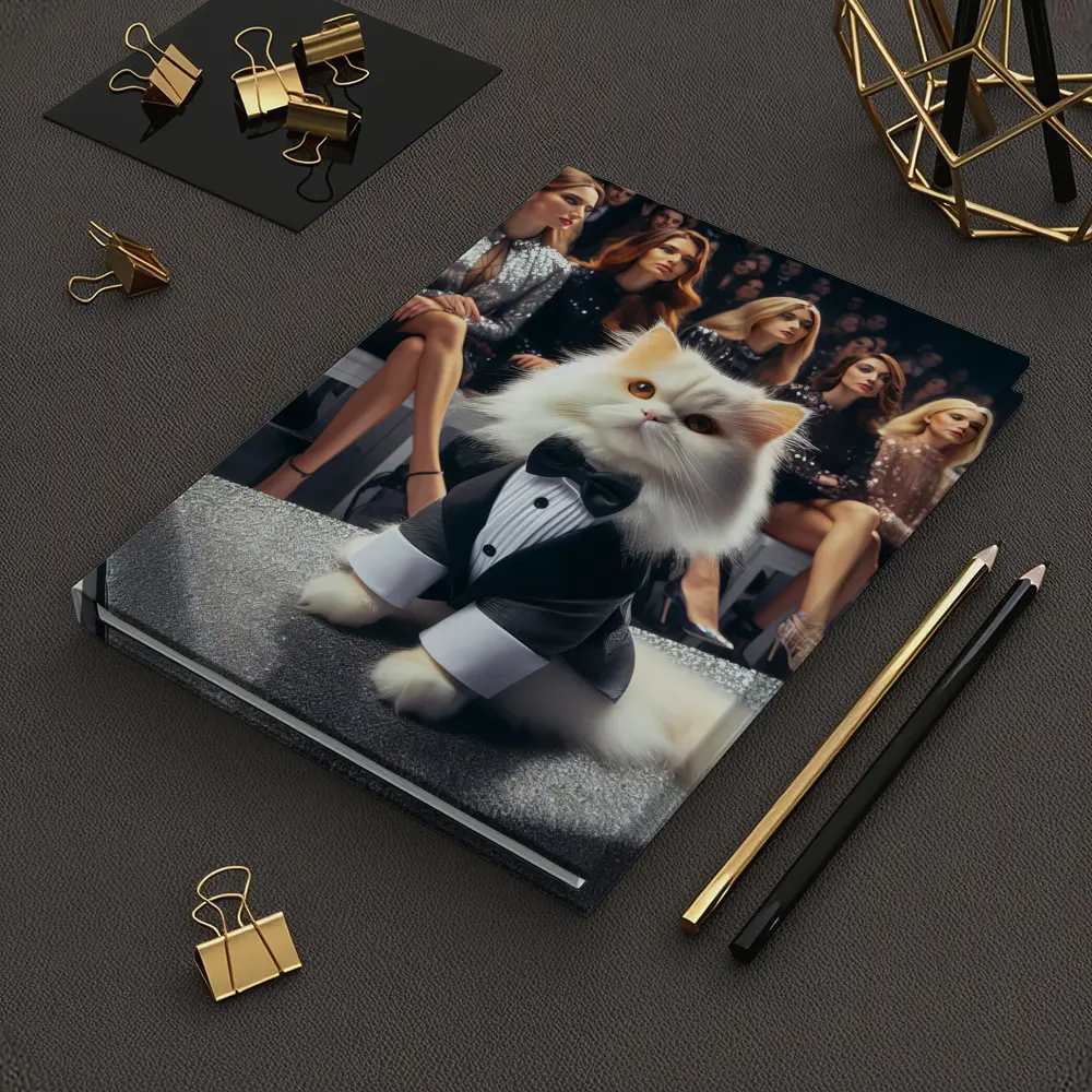 Persian Cat Tuxedo Fashion Show Audience – Notebooks