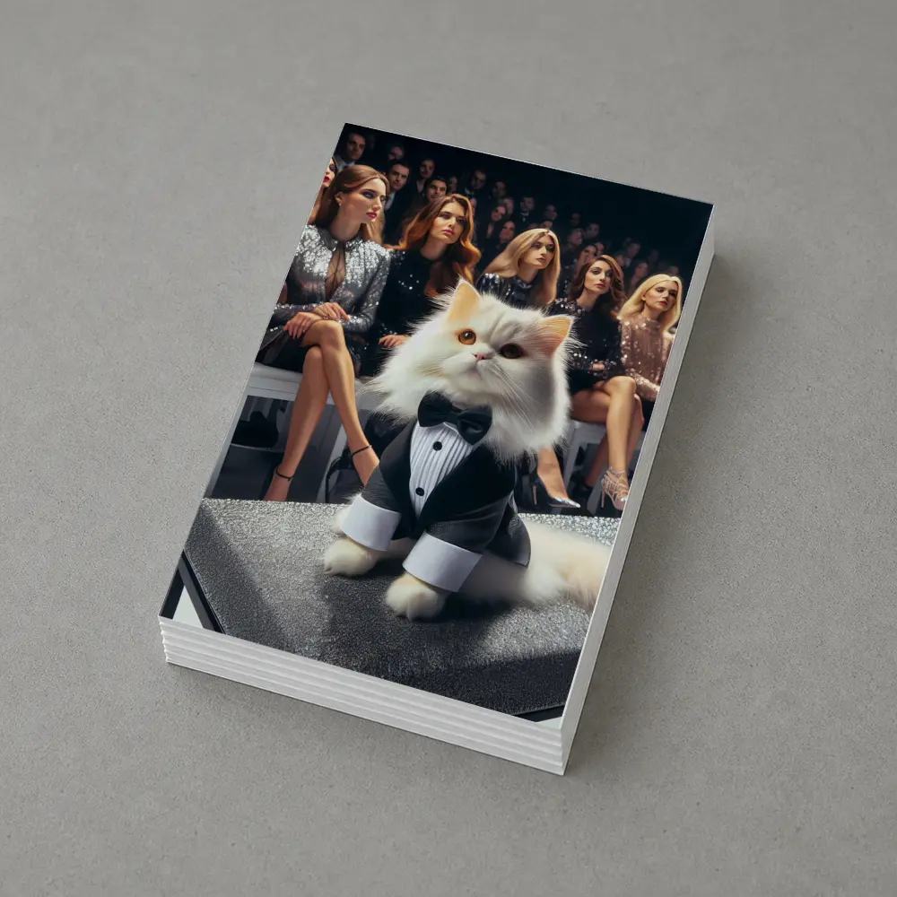 Persian Cat Tuxedo Fashion Show Audience – Postcards