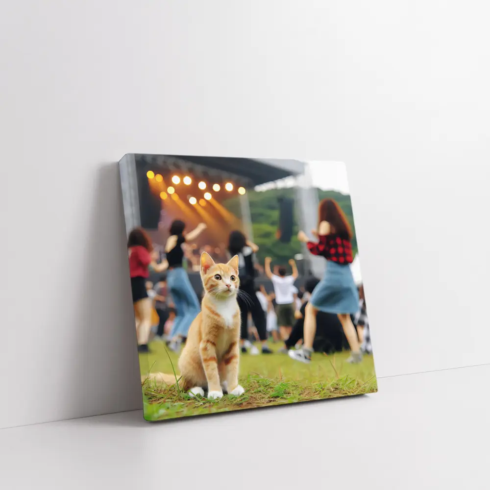 Orange Tabby Kitten at Outdoor Music Festival – Wall Art
