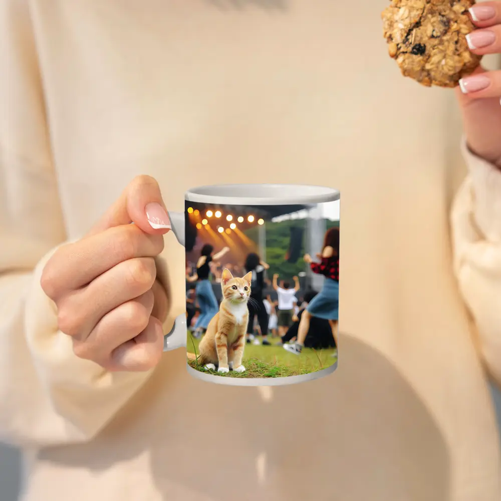 Orange Tabby Kitten at Outdoor Music Festival – Mugs