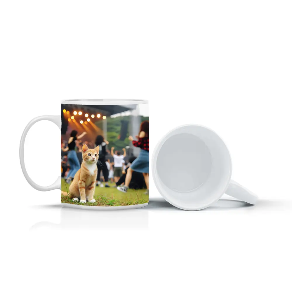 Orange Tabby Kitten at Outdoor Music Festival – Mugs