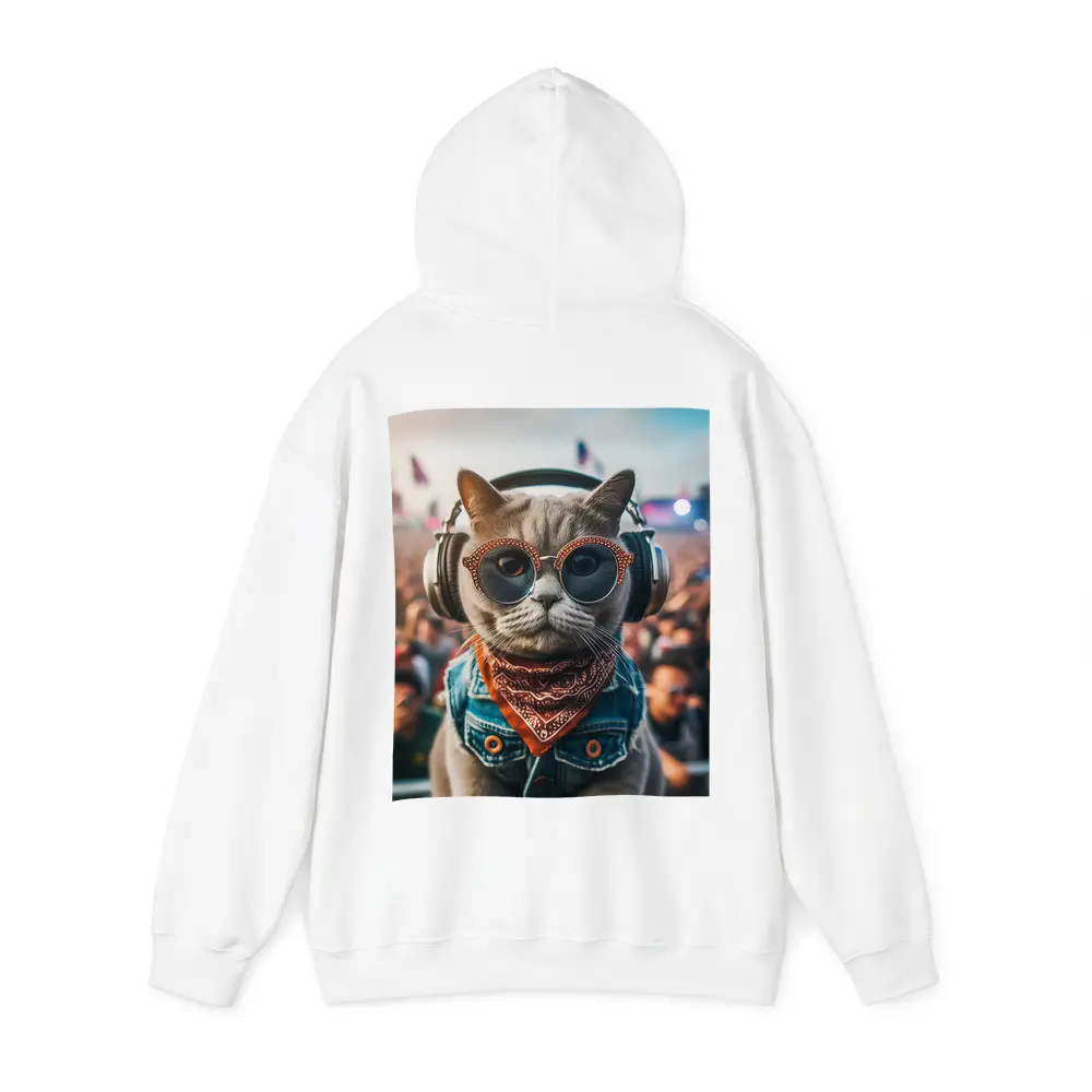 Cool Cat DJ Headphones Music Festival Crowd – Hoodies