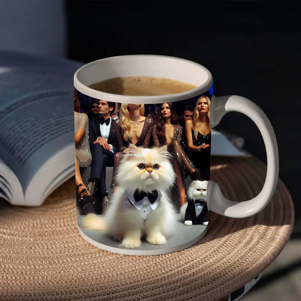 Persian Cats In Tuxedos At Fashion Show – Mugs