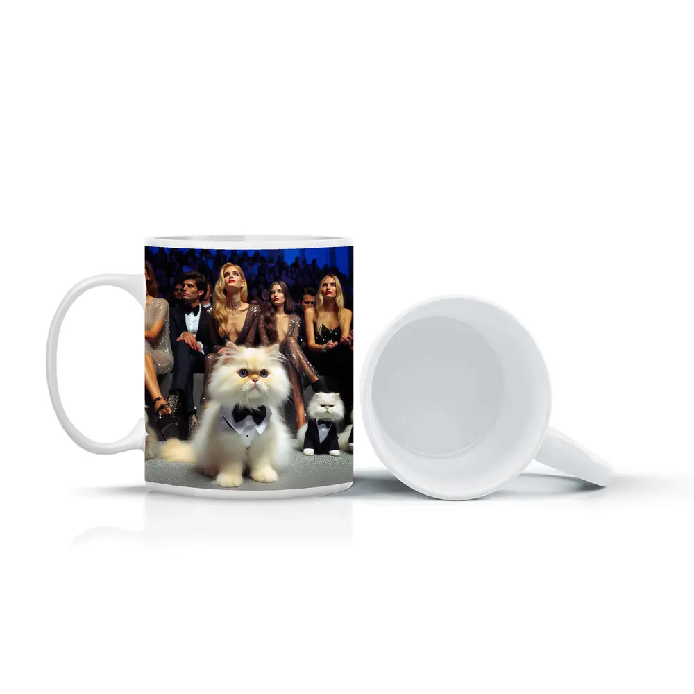 Persian Cats In Tuxedos At Fashion Show – Mugs