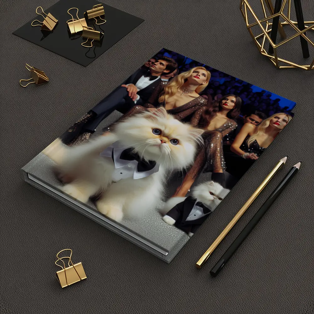Persian Cats In Tuxedos At Fashion Show – Notebooks