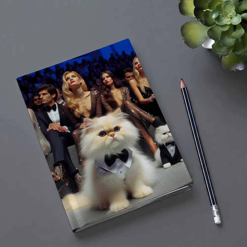Persian Cats In Tuxedos At Fashion Show – Notebooks
