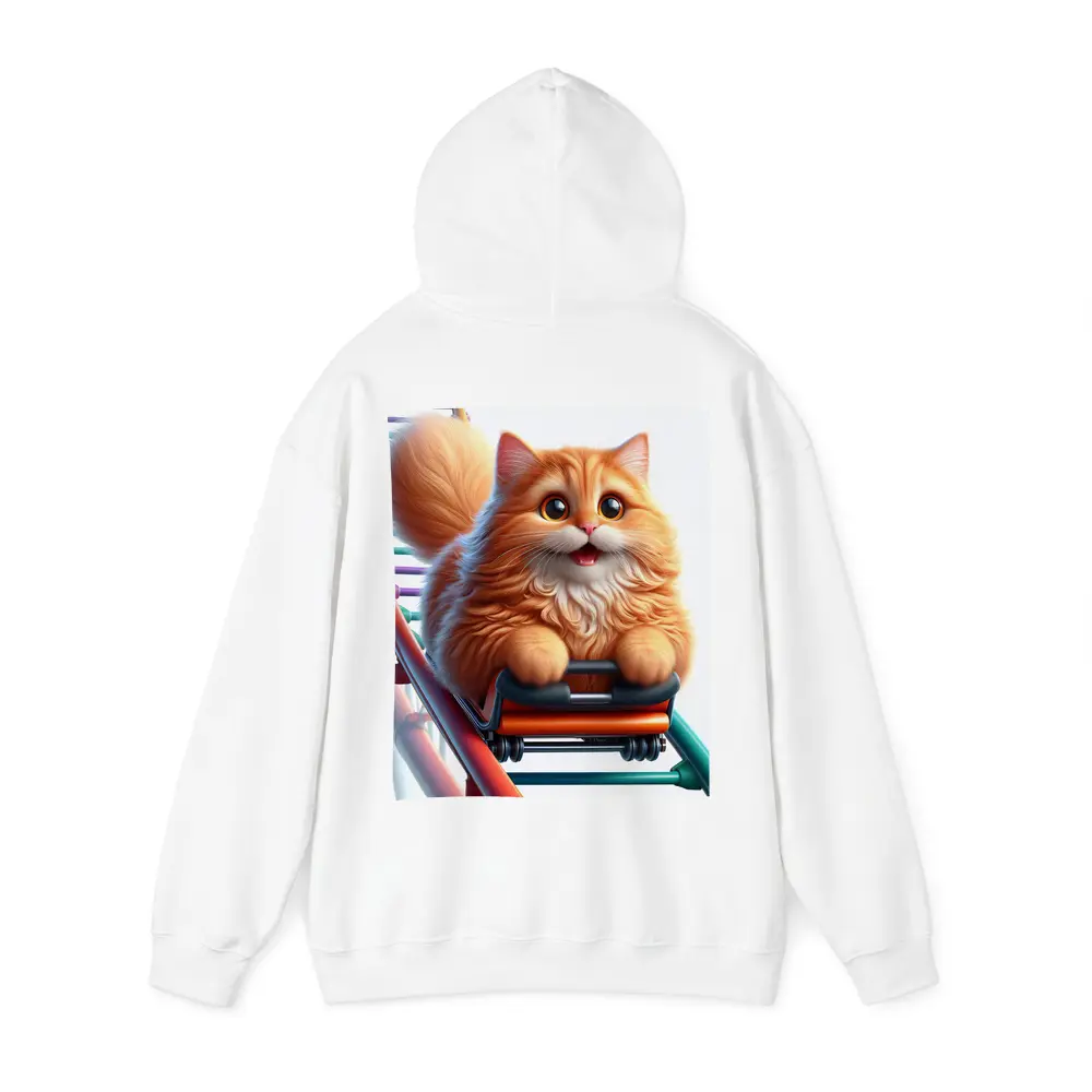 Fluffy Orange Cat Riding Roller Coaster – Hoodies