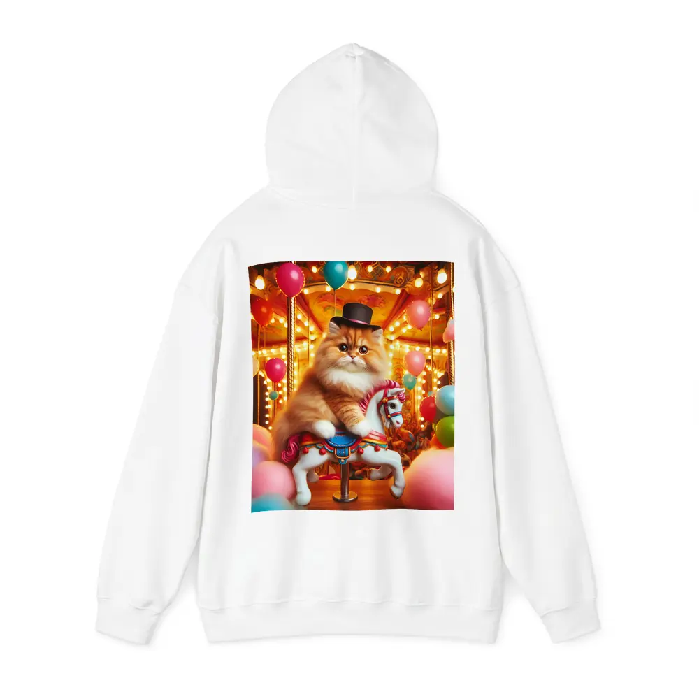 Persian Cat Riding Carousel Colorful Balloons – Hoodies