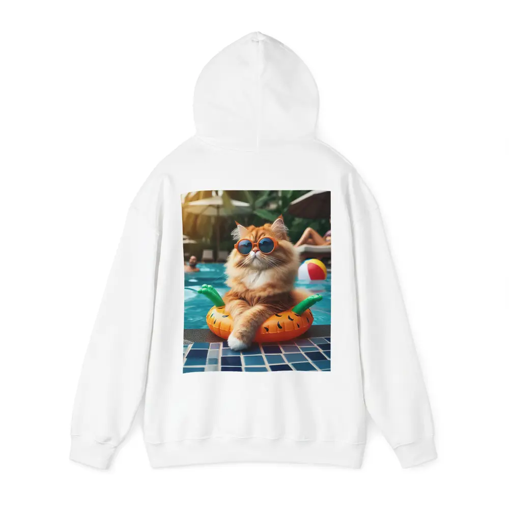 Orange Cat Sunglasses Pool Float Summer – Hoodies