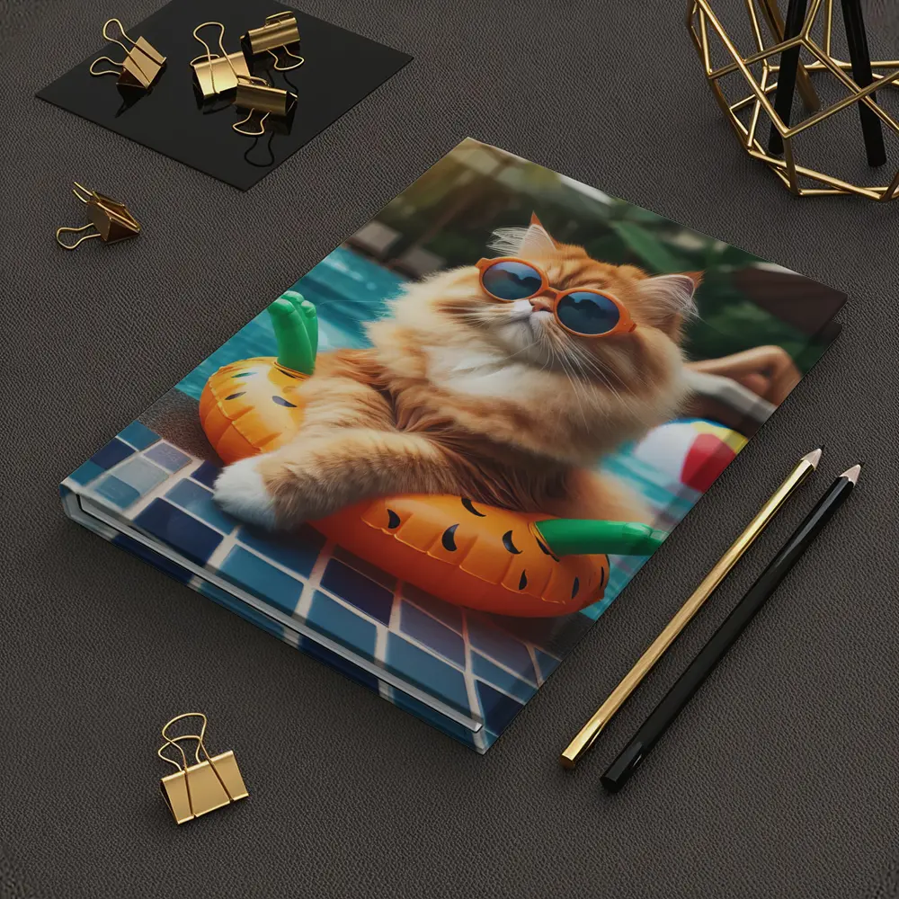 Orange Cat Sunglasses Pool Float Summer – Notebooks