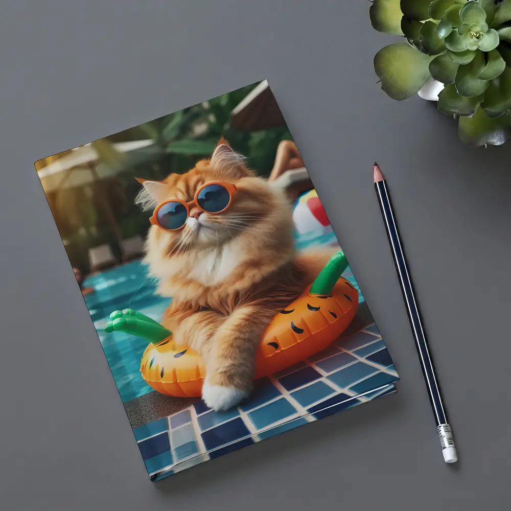 Orange Cat Sunglasses Pool Float Summer – Notebooks