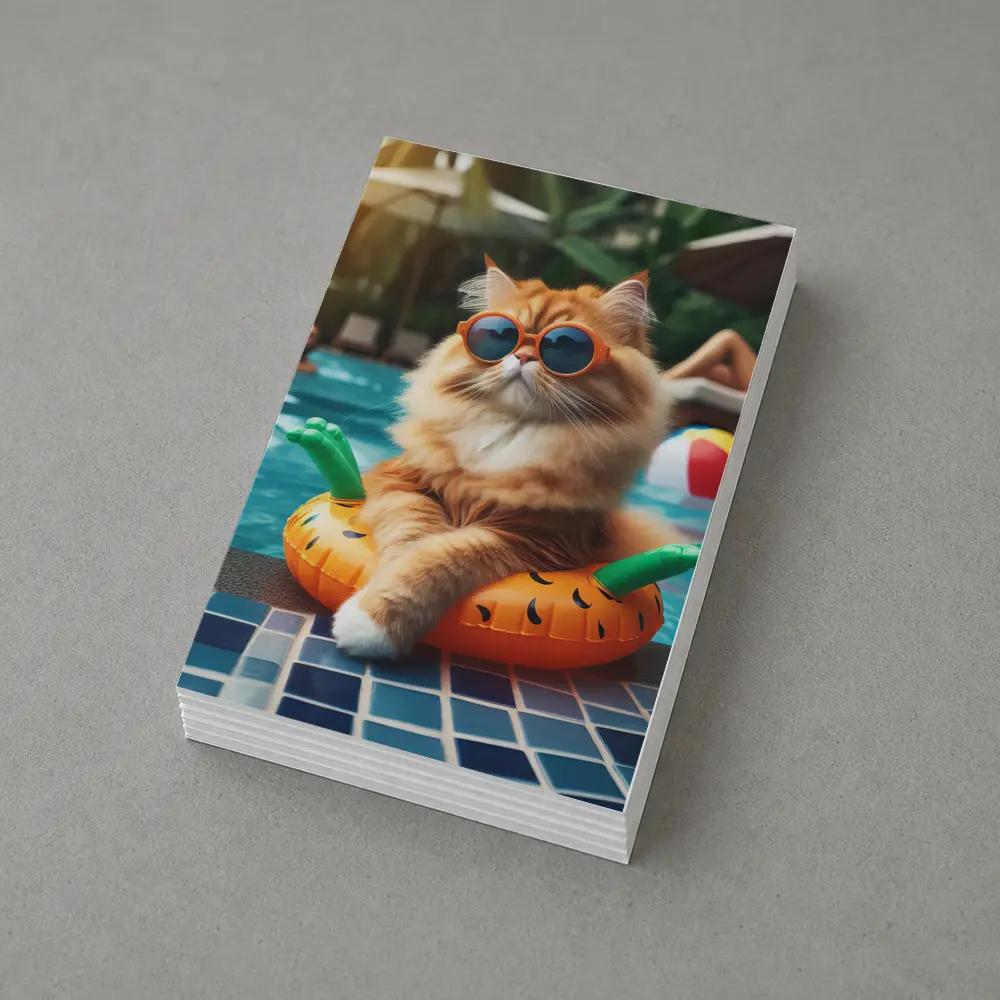 Orange Cat Sunglasses Pool Float Summer – Postcards