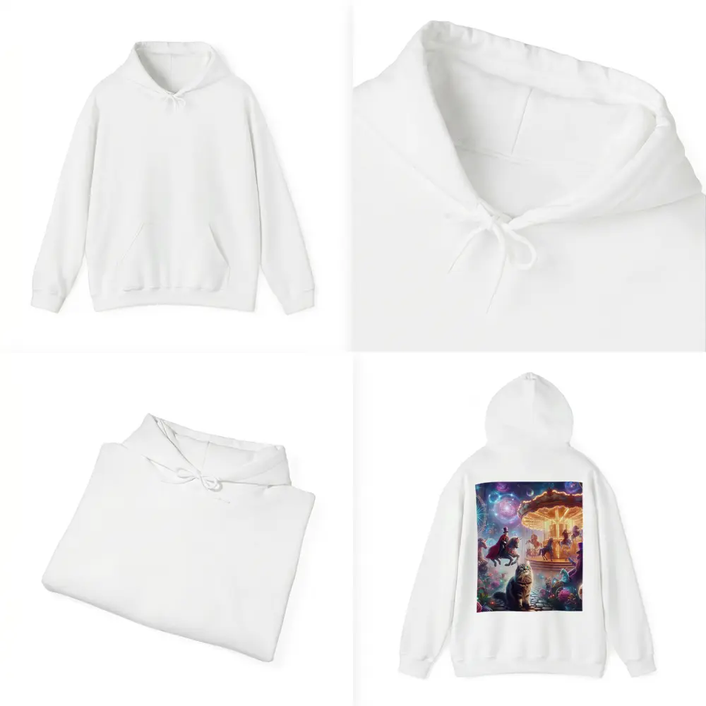 Fantasy Cats Magical Carousel Night Scene – Hoodies