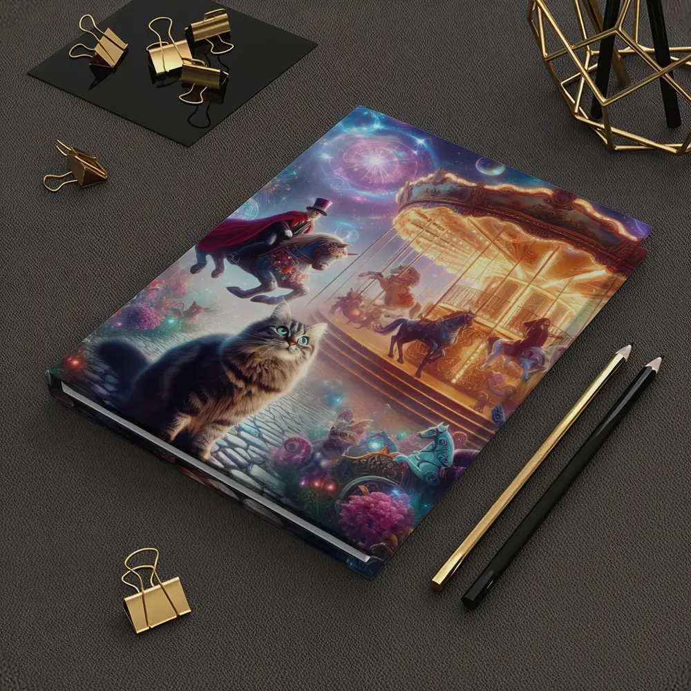 Fantasy Cats Magical Carousel Night Scene – Notebooks