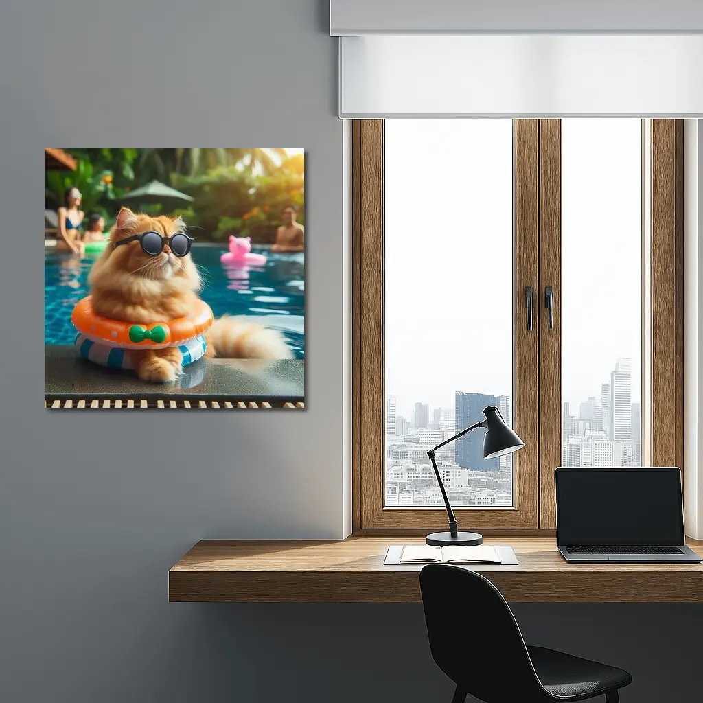 Persian Cat Sunglasses Pool Party Summer – Wall Art