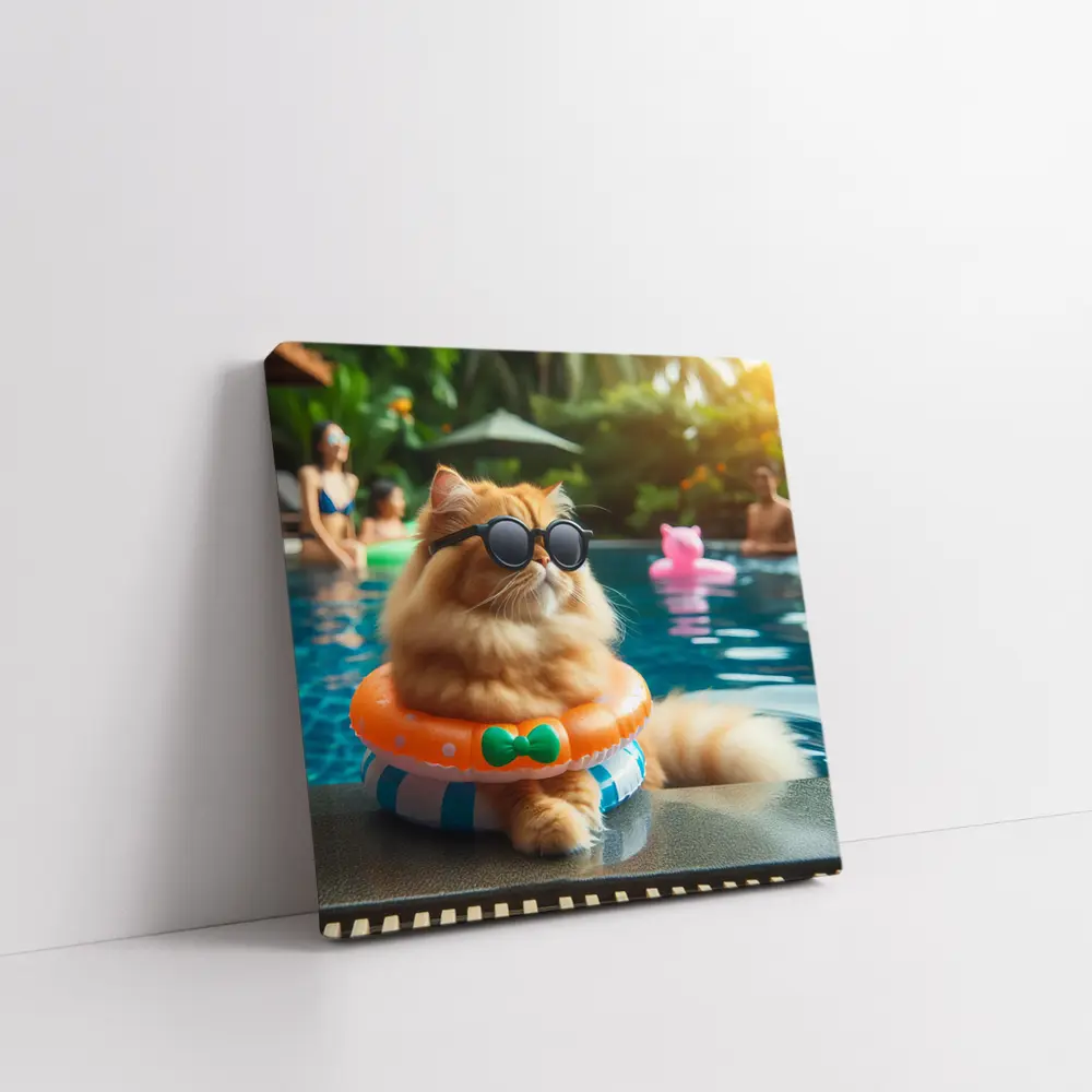 Persian Cat Sunglasses Pool Party Summer – Wall Art