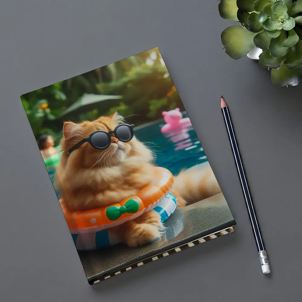 Persian Cat Sunglasses Pool Party Summer – Notebooks