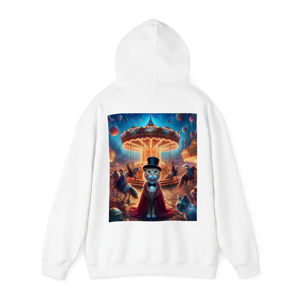 Cat Magician At Glowing Carnival Carousel Night – Hoodies