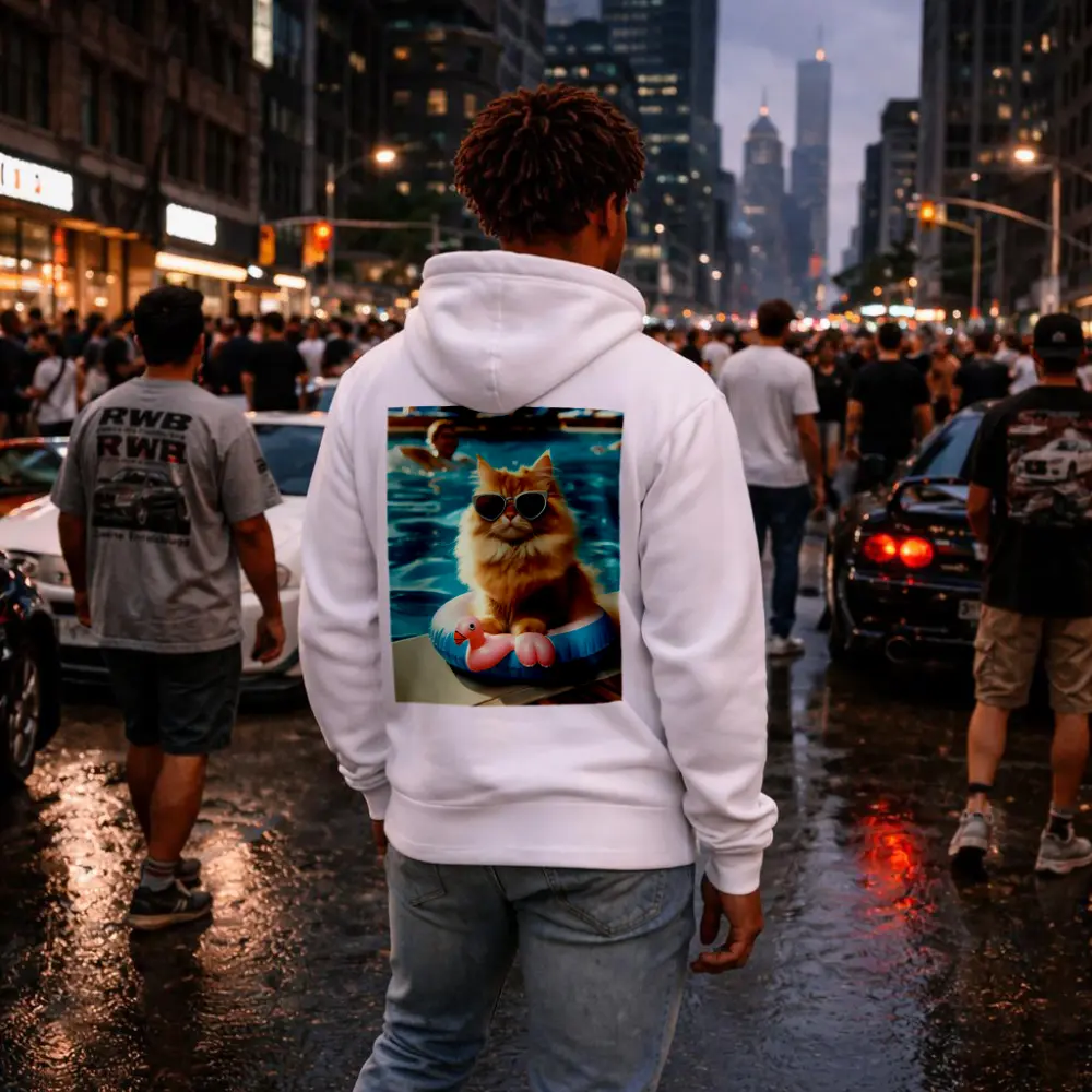 Orange Persian Cat Sunglasses Pool Summer – Hoodies