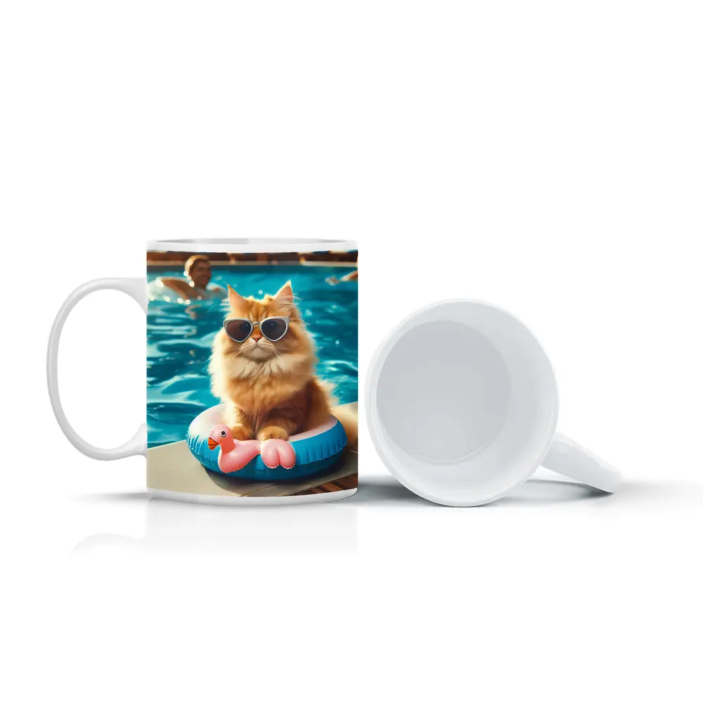 Orange Persian Cat Sunglasses Pool Summer – Mugs