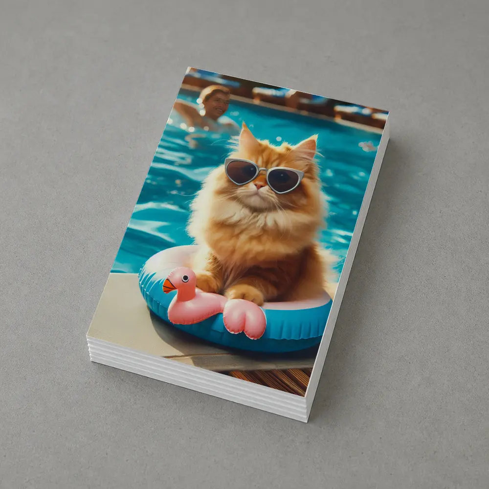 Orange Persian Cat Sunglasses Pool Summer – Postcards
