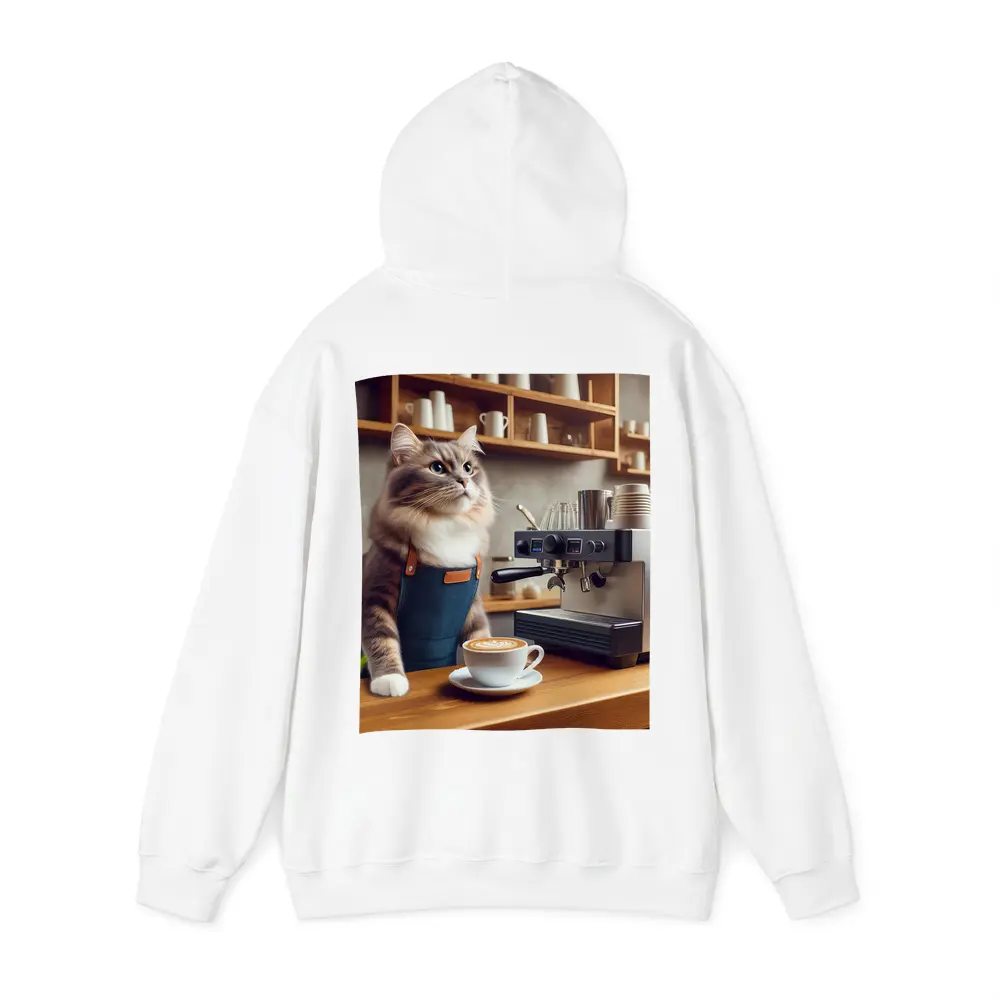 Cat Barista Making Coffee in Cafe – Hoodies