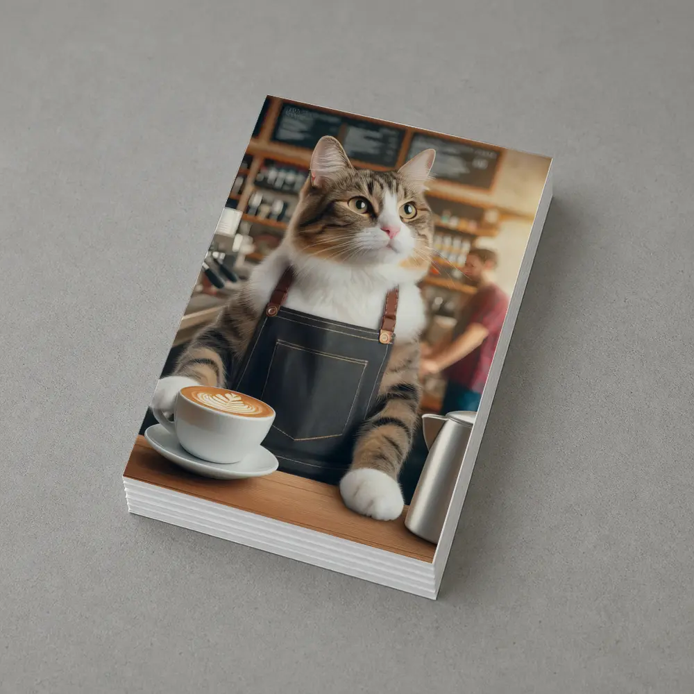 Tabby Cat Barista Working Coffee Shop – Postcards