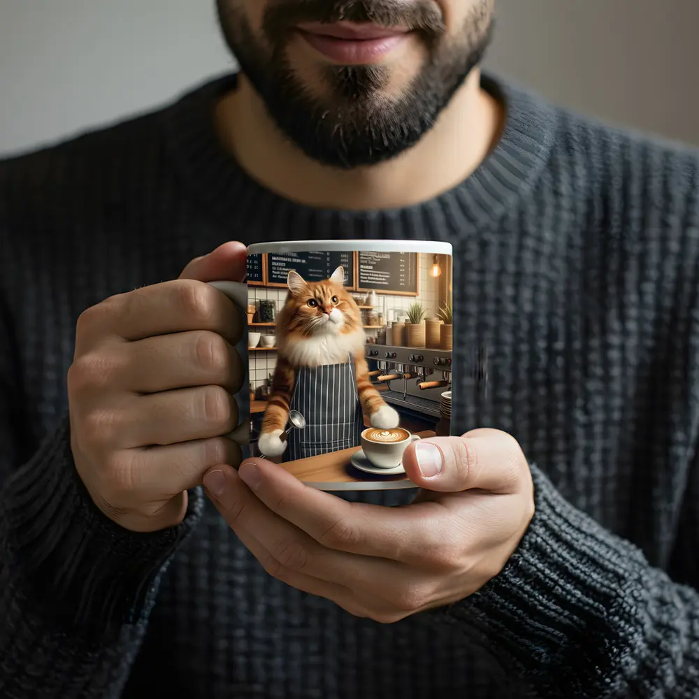 Orange Cat Barista Coffee Shop Cafe – Mugs