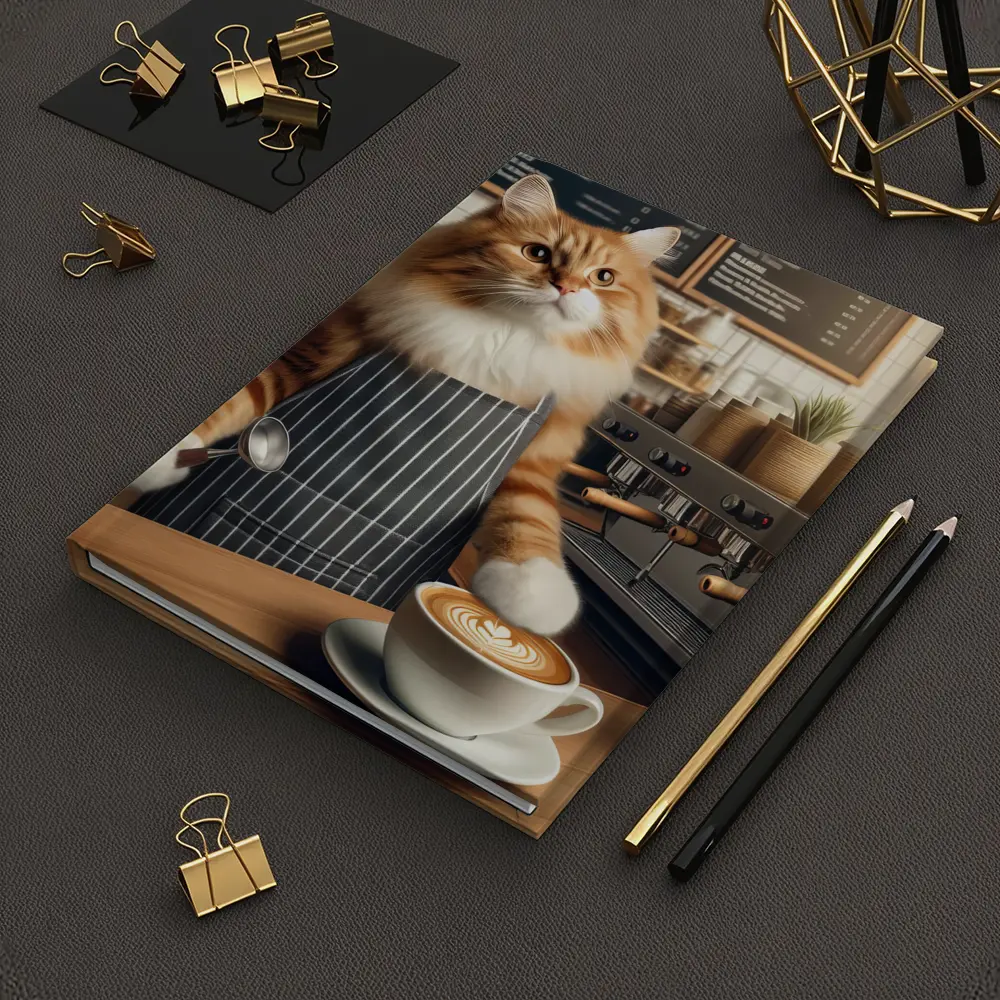Orange Cat Barista Coffee Shop Cafe – Notebooks