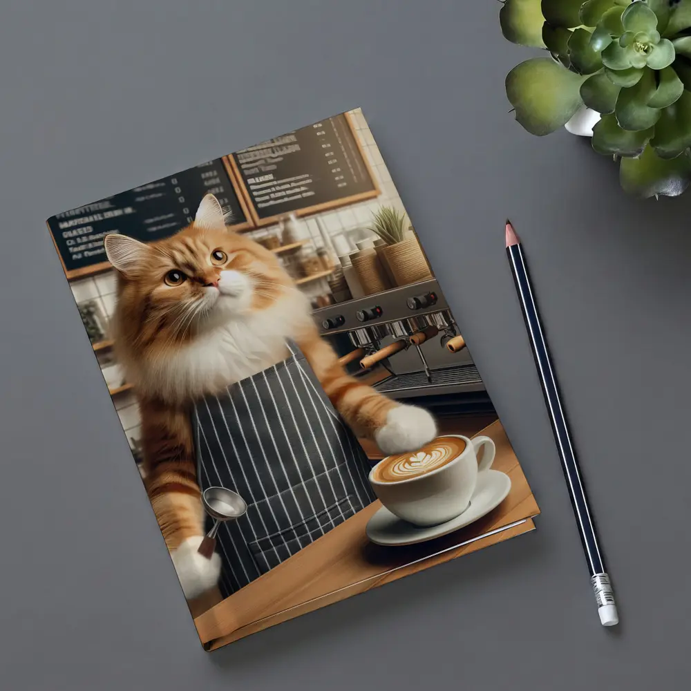 Orange Cat Barista Coffee Shop Cafe – Notebooks
