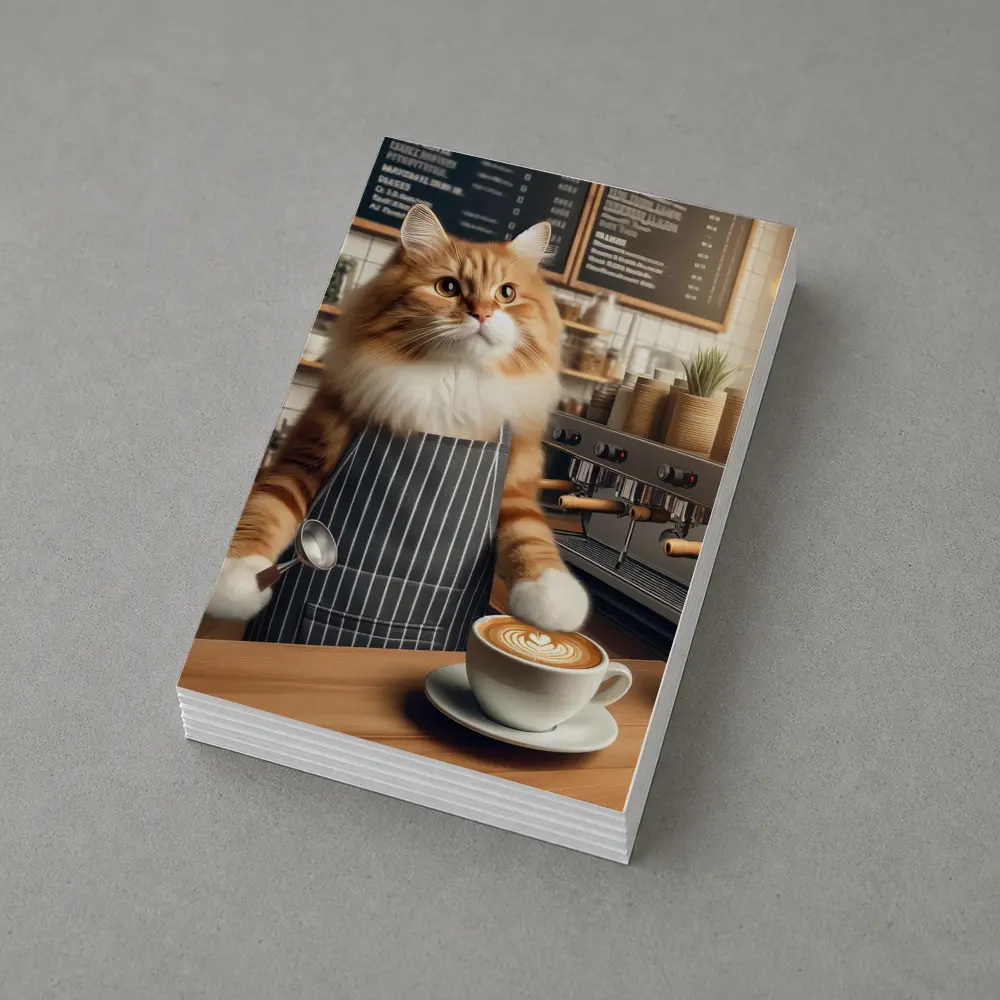 Orange Cat Barista Coffee Shop Cafe – Postcards