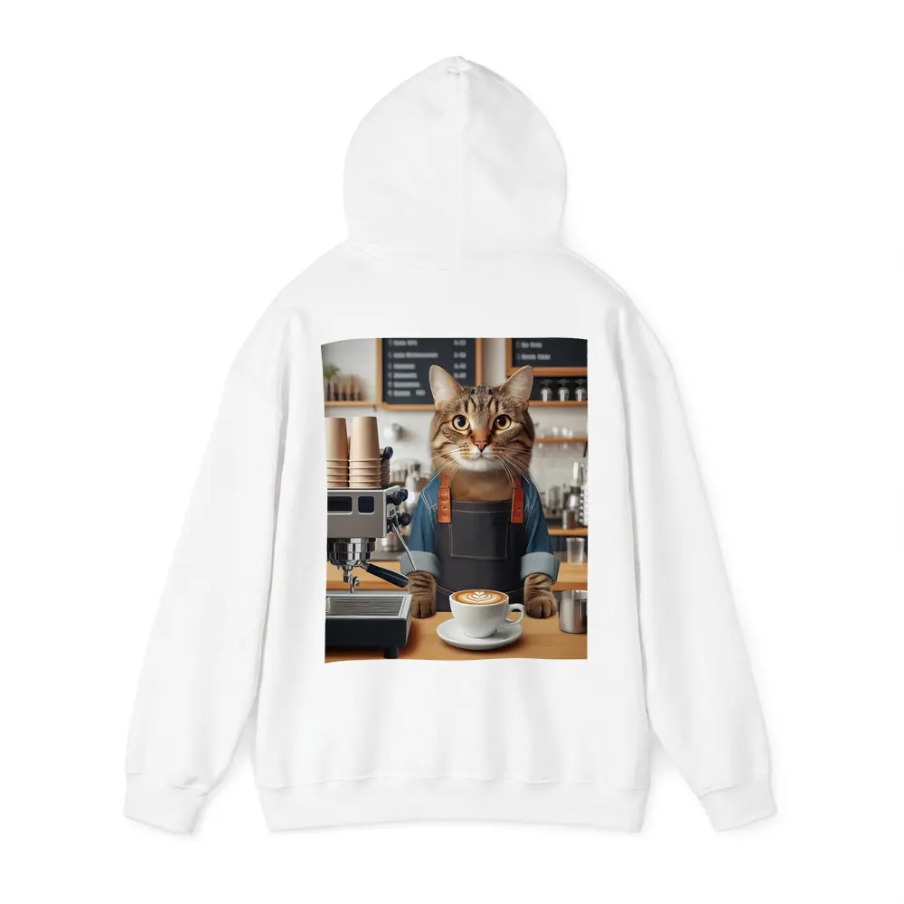 Tabby Cat Barista Coffee Shop Art – Hoodies