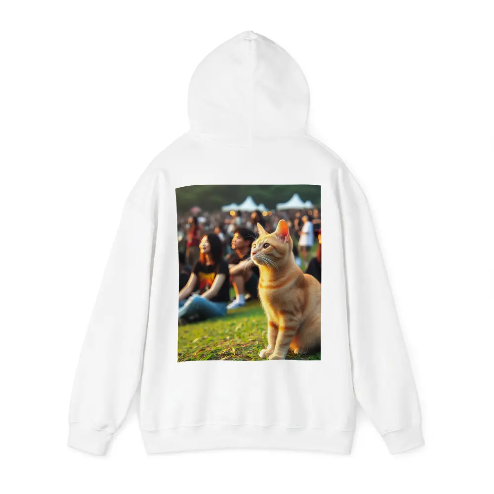 Orange Tabby Cat At Outdoor Music Festival – Hoodies
