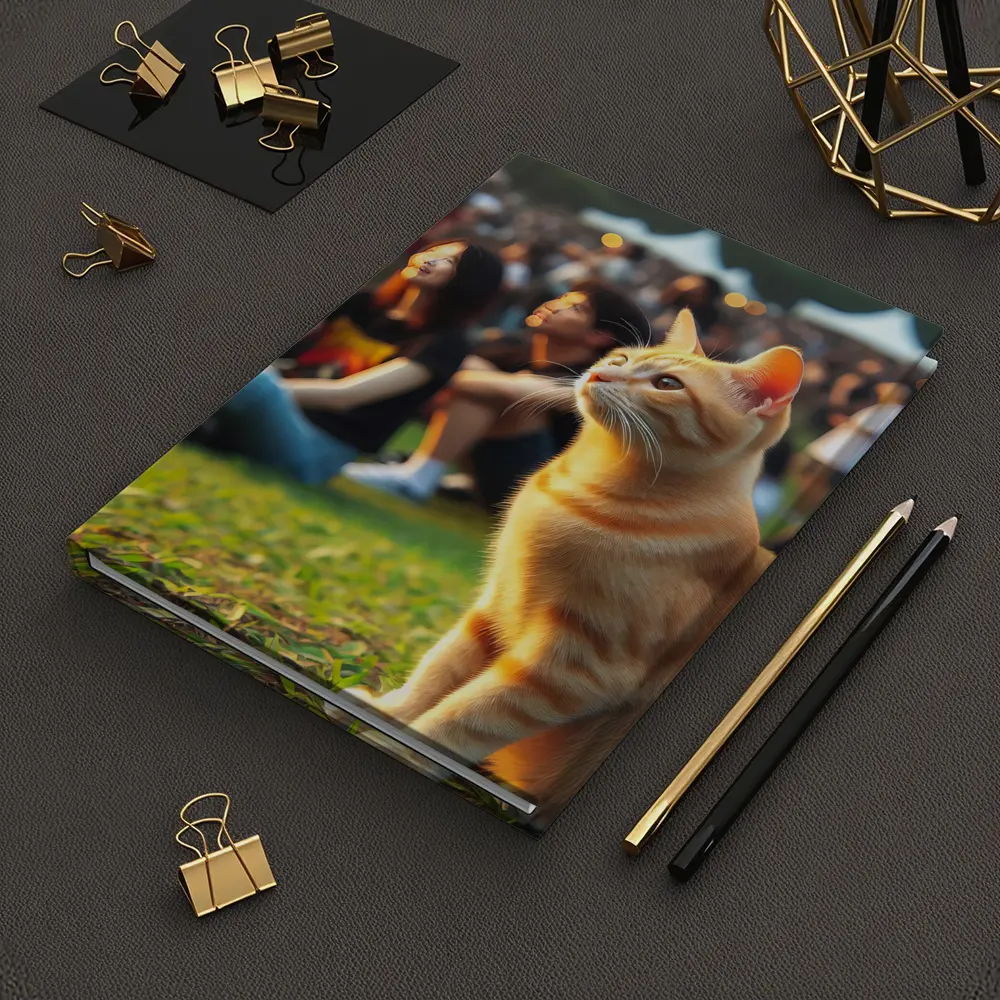 Orange Tabby Cat At Outdoor Music Festival – Notebooks