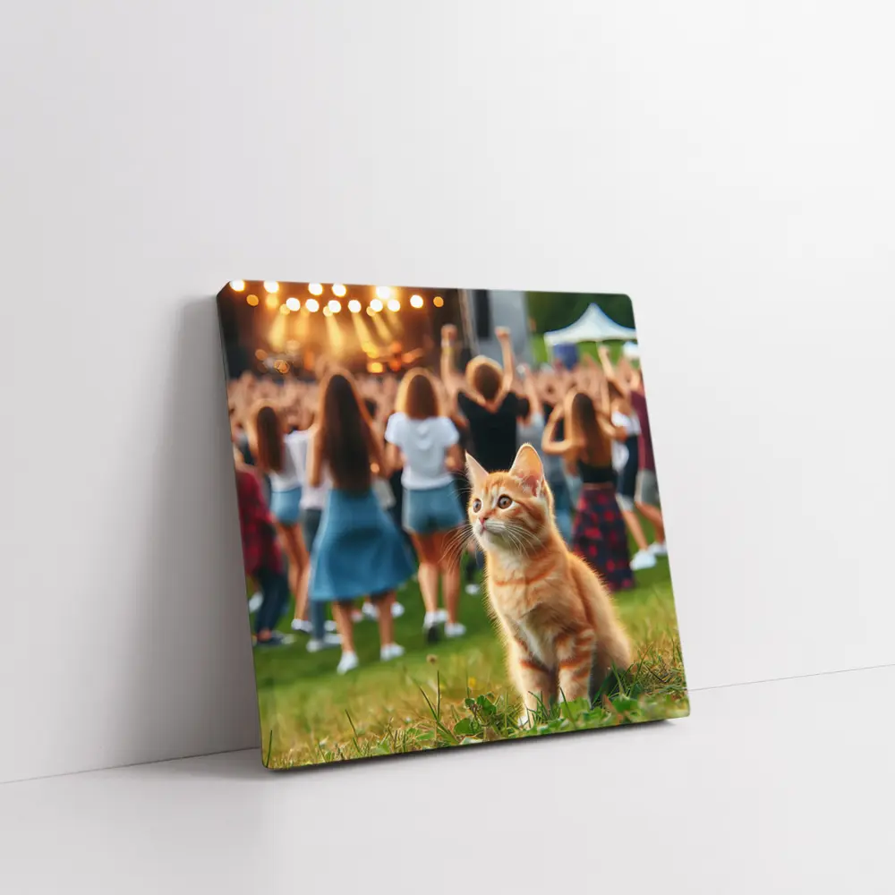 Orange Tabby Kitten at Outdoor Music Festival – Wall Art