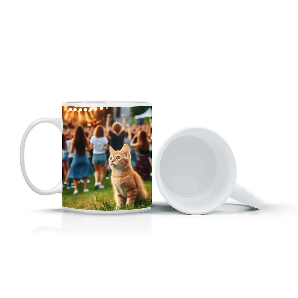 Orange Tabby Kitten at Outdoor Music Festival – Mugs