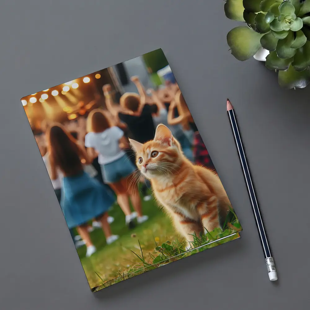 Orange Tabby Kitten at Outdoor Music Festival – Notebooks