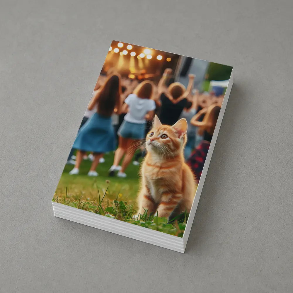 Orange Tabby Kitten at Outdoor Music Festival – Postcards