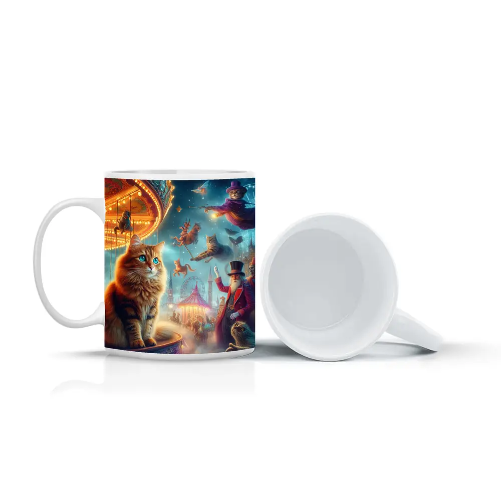 Orange Cat Fantasy Circus Carnival Night – Mugs