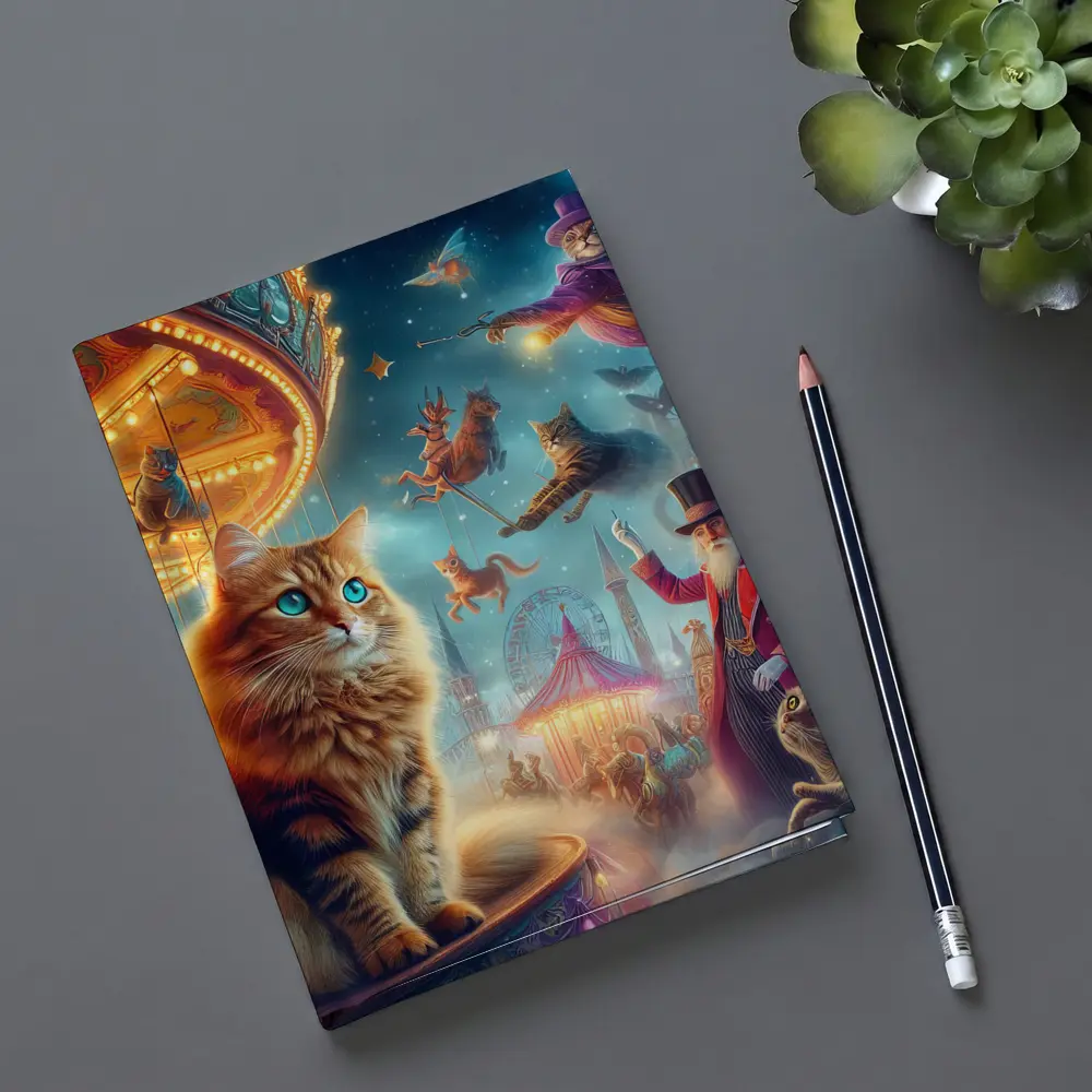Orange Cat Fantasy Circus Carnival Night – Notebooks