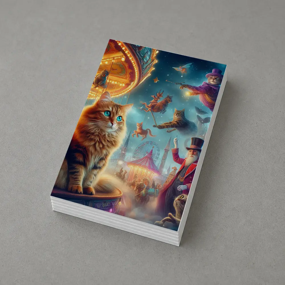 Orange Cat Fantasy Circus Carnival Night – Postcards