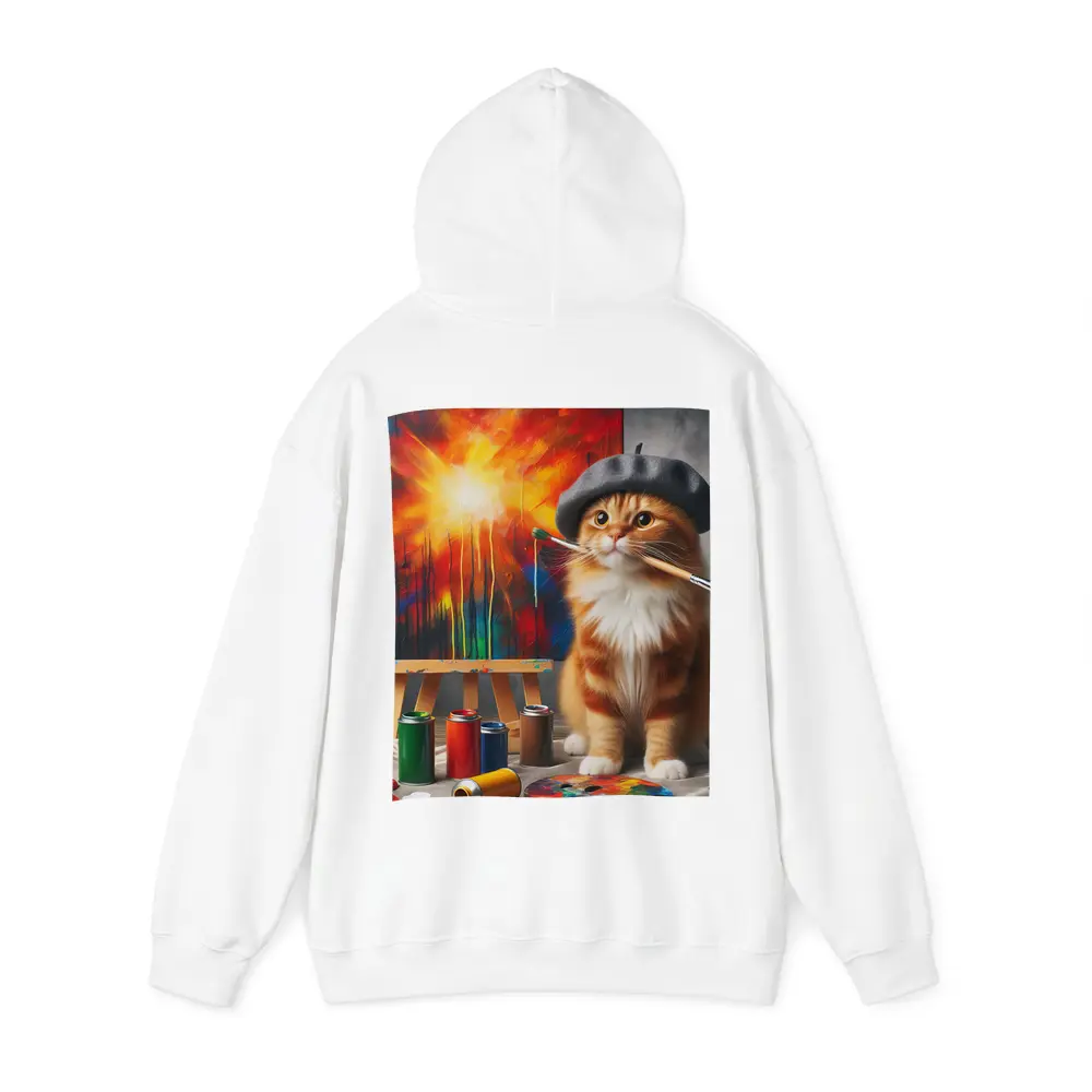Scottish Fold Cat Artist Beret Painting Studio – Hoodies
