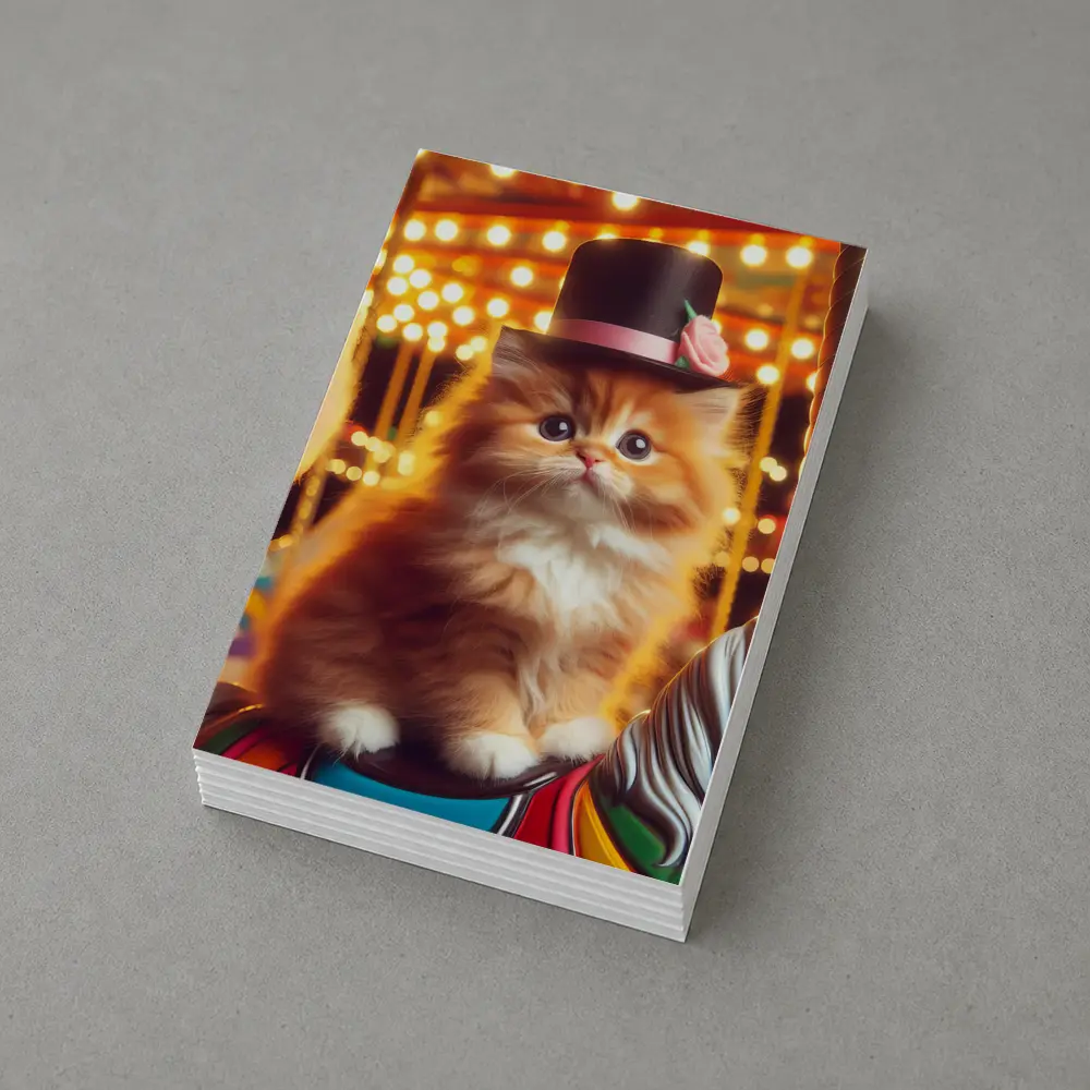 Fluffy Orange Kitten Top Hat Carousel – Postcards