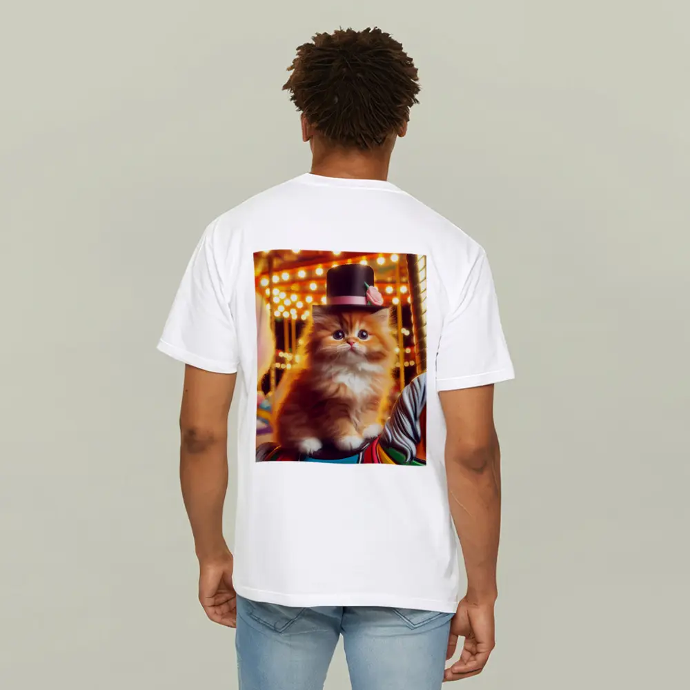 Fluffy Orange Kitten Top Hat Carousel – T-Shirts