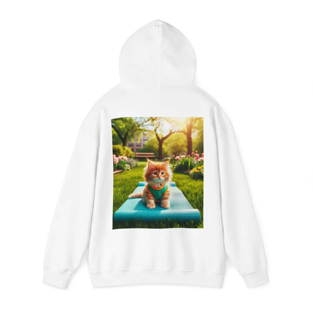 Orange Kitten on Yoga Mat Park – Hoodies